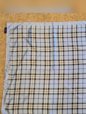TieRack Light Blue Plaid Polyester Square Scarf
